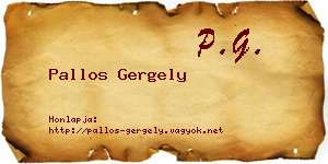 Pallos Gergely névjegykártya